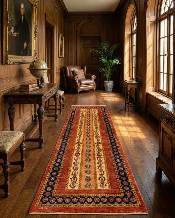 Detail image of 2' 11 x 9' 7 Luribaft Wool Runner Rug