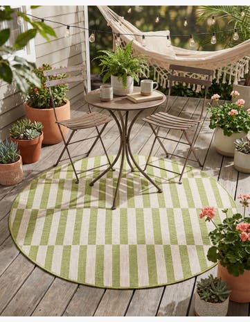 4' x 4' Easy-Clean Ribbon Indoor / Outdoor Round Rug