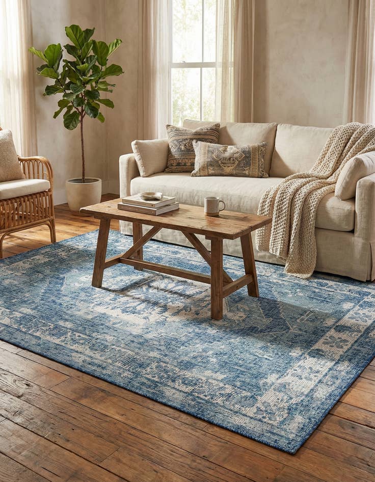 Detail image of 5' 3 x 8' Easy-Clean Traditional Indoor / Outdoor Rug