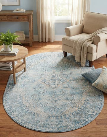Blue Newport Oval Rug