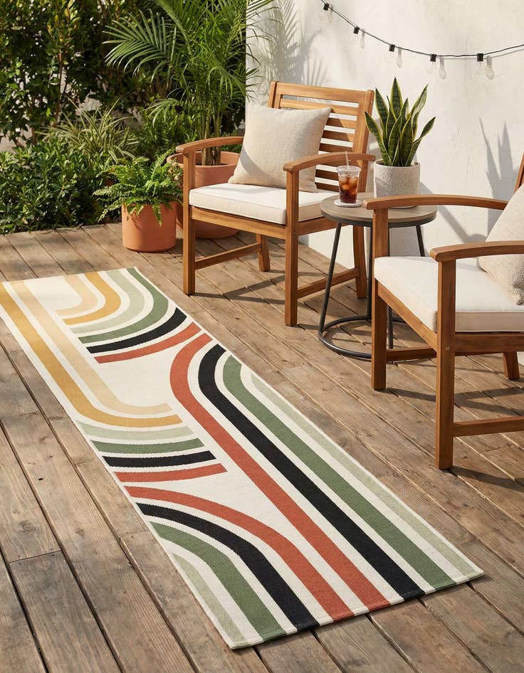 Detail image of 2' x 8'  Washable Modern Indoor / Outdoor Runner Rug