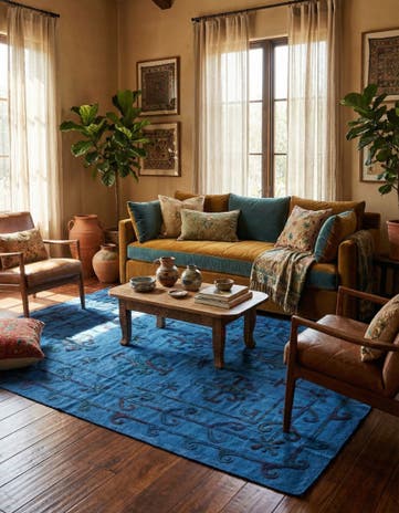 5' 6 x 7' 6 Hand Woven Kilim Suzani Wool Rug