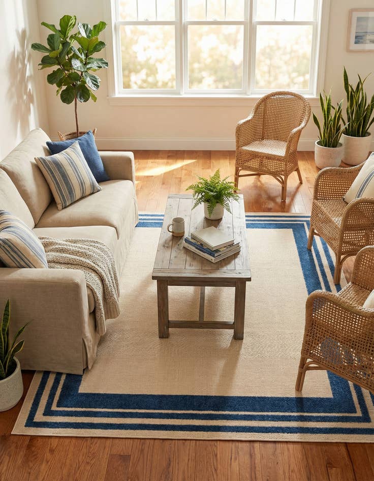 Detail image of  5' 3 x 5' 3  Washable Aruba Indoor / Outdoor Square Rug