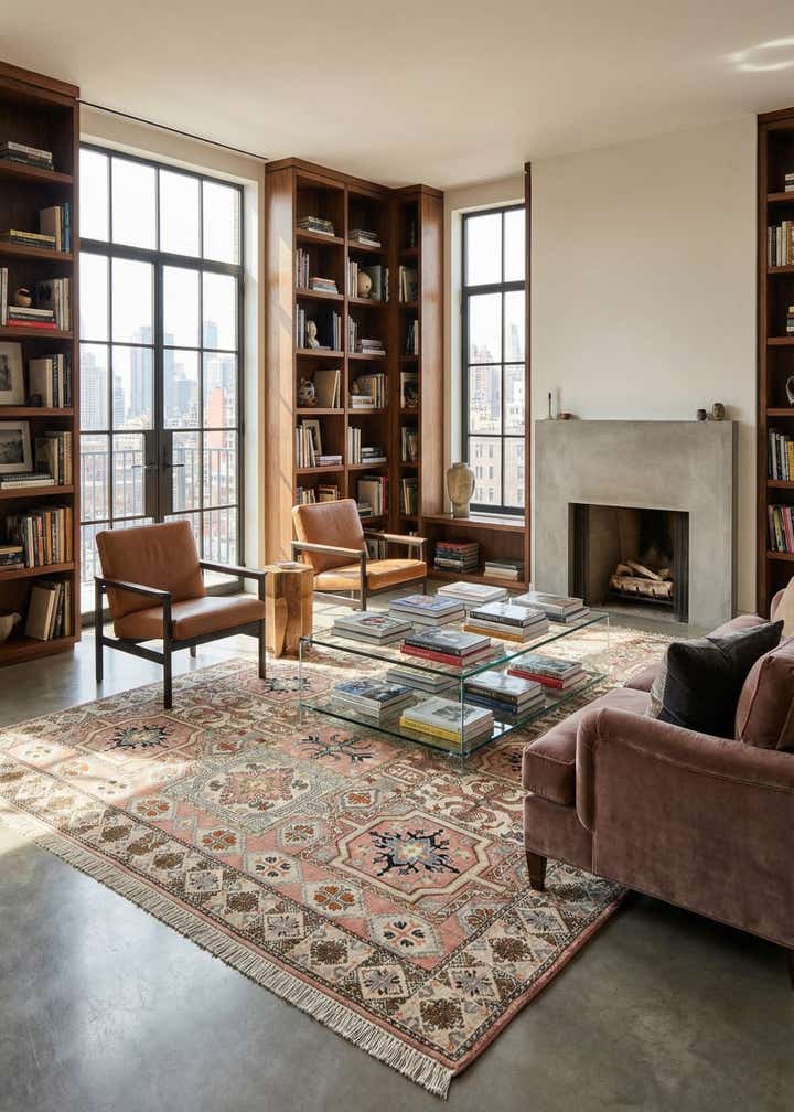 6' 6 x 10' 2 Hand Knotted Heriz Wool Rug