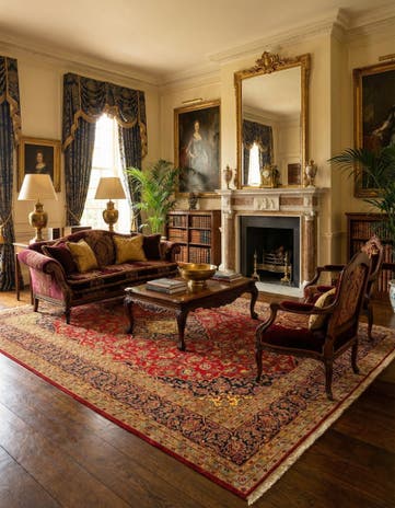 9' 7 x 13' 2 Hand Knotted Kashan Persian Wool Rug