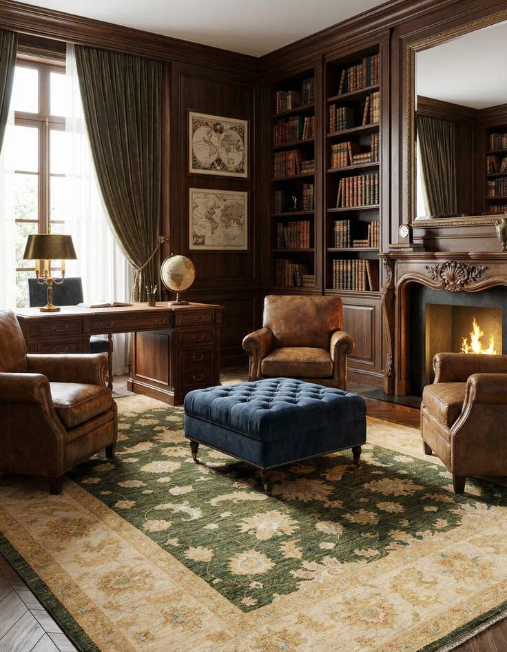 Detail image of 6' 9 x 9' 11 Ziegler Wool Rug