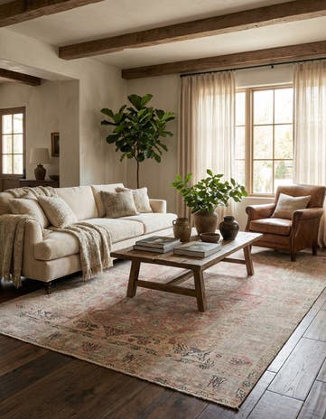 6' 5 x 9' 3 Hand Knotted Ultra Vintage Persian Wool Rug