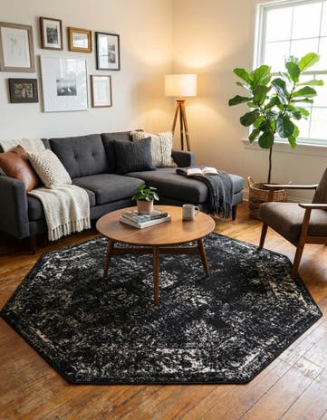 Black Monte Carlo Octagon Rug