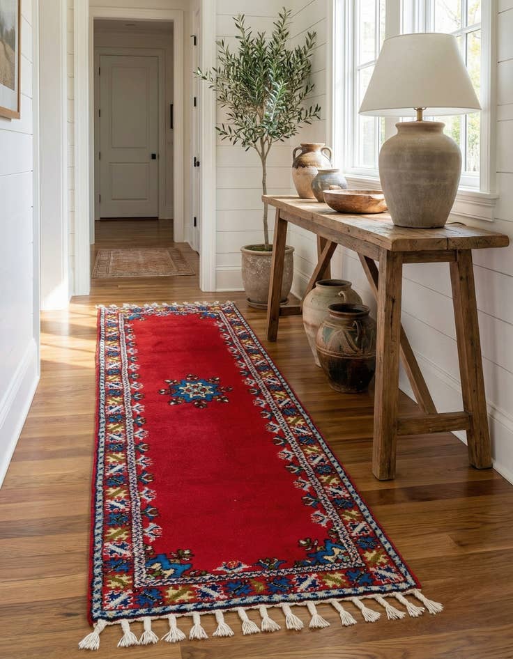 Detail image of  2' 10 x 9' 6  Hand Knotted Moroccan Wool Runner Rug