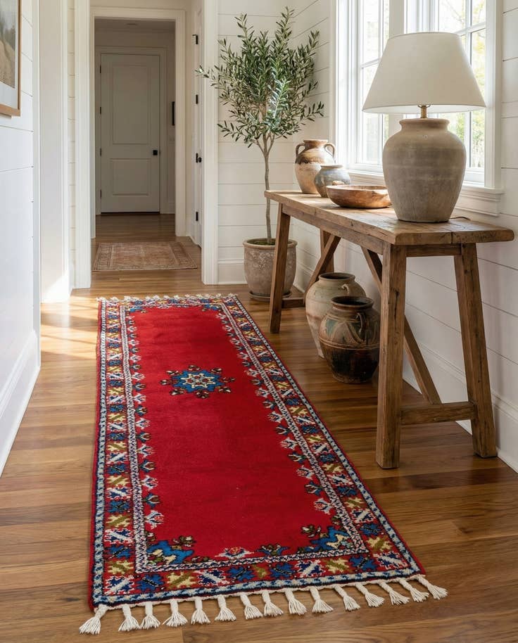 Detail image of 2' 10 x 9' 6 Hand Knotted Moroccan Wool Runner Rug