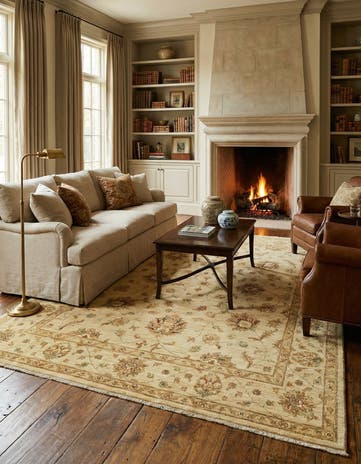 6' 6 x 9' Hand Knotted Peshawar Ziegler Rug