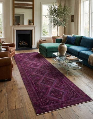 3' 9 x 9' 9 Hand Knotted Ultra Vintage Persian Wool Runner Rug