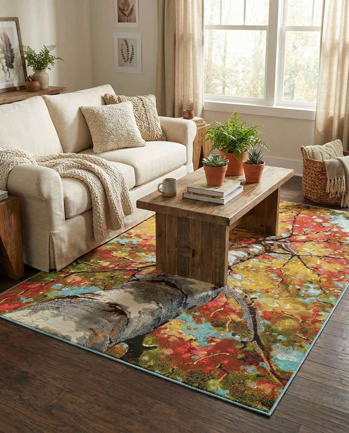 4' 1 x 6' 1 Easy-Clean Botanical Indoor / Outdoor Rug