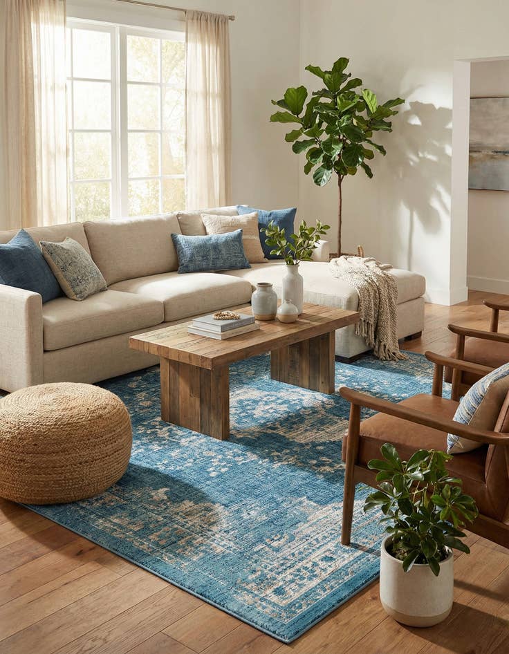 Detail image of  10' x 10' Dahlia Square Rug