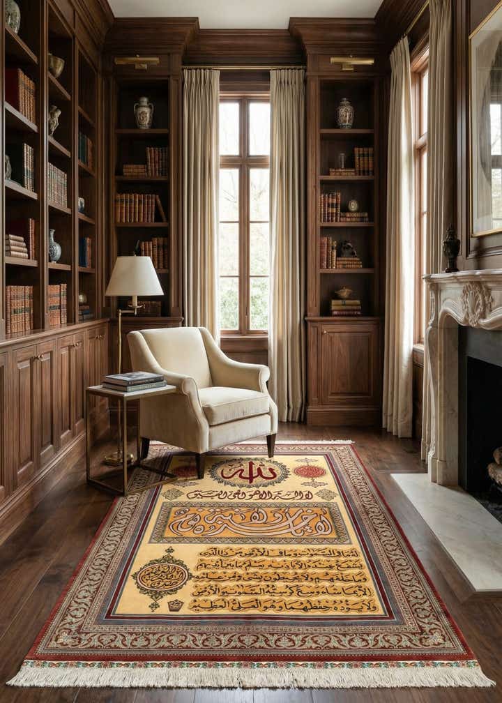 4' 4 x 6' 9 Ghom Silk Rug