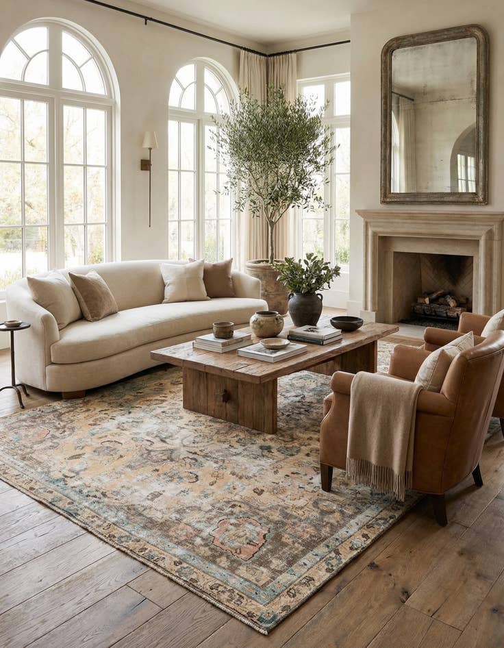 Detail image of 6' 5 x 9' 4  Hand Knotted Ultra Vintage Persian Wool Rug