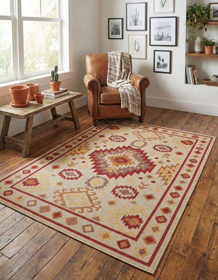 Detail image of 4' x 6'  Washable Baja Indoor / Outdoor Rug