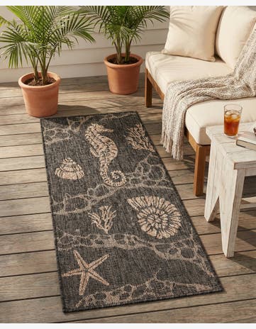 2' x 4' Easy-Clean Coastal Indoor / Outdoor Runner Rug