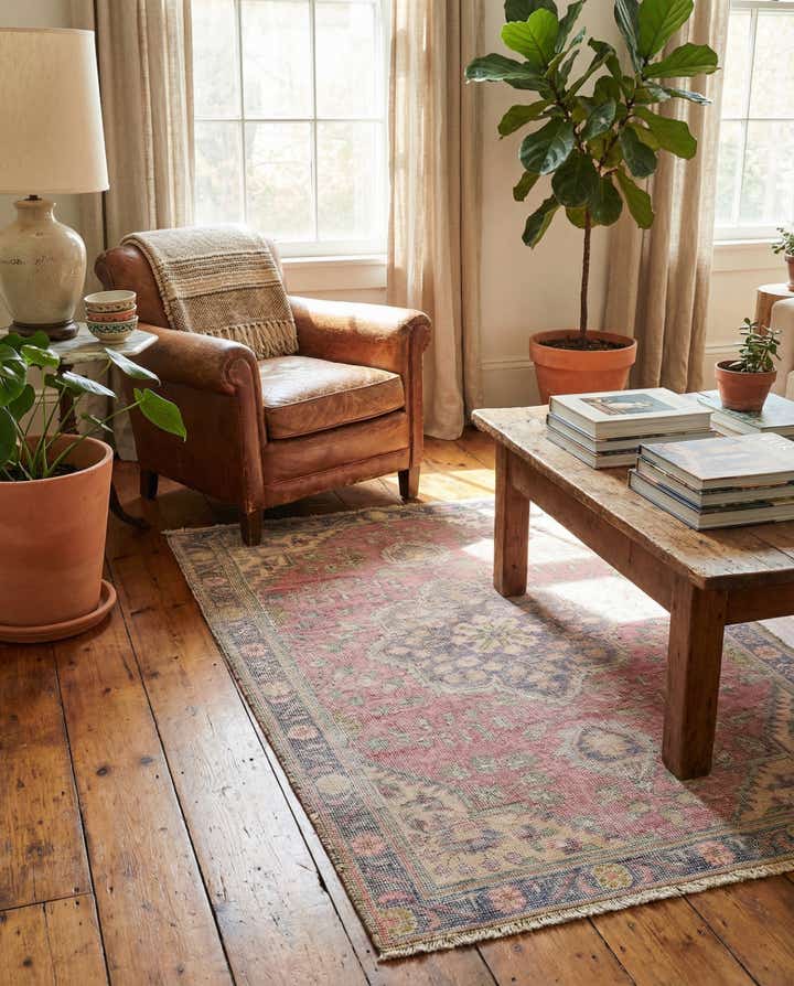 3' 2 x 5' 1 Hand Knotted Ultra Vintage Persian Wool Rug