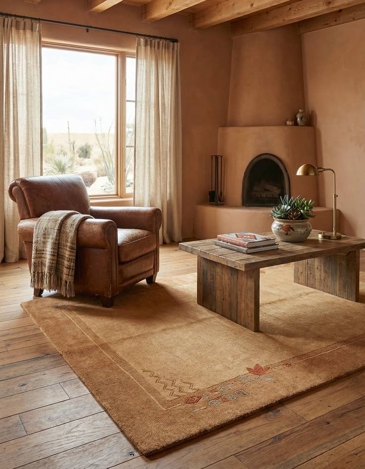 Detail image of 4' 8 x 6' 8  Hand Knotted Nepal Wool Rug