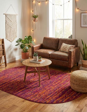 Pink Calypso Oval Rug
