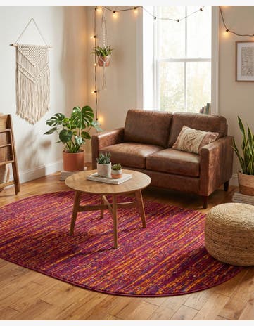 Pink Calypso Oval Rug