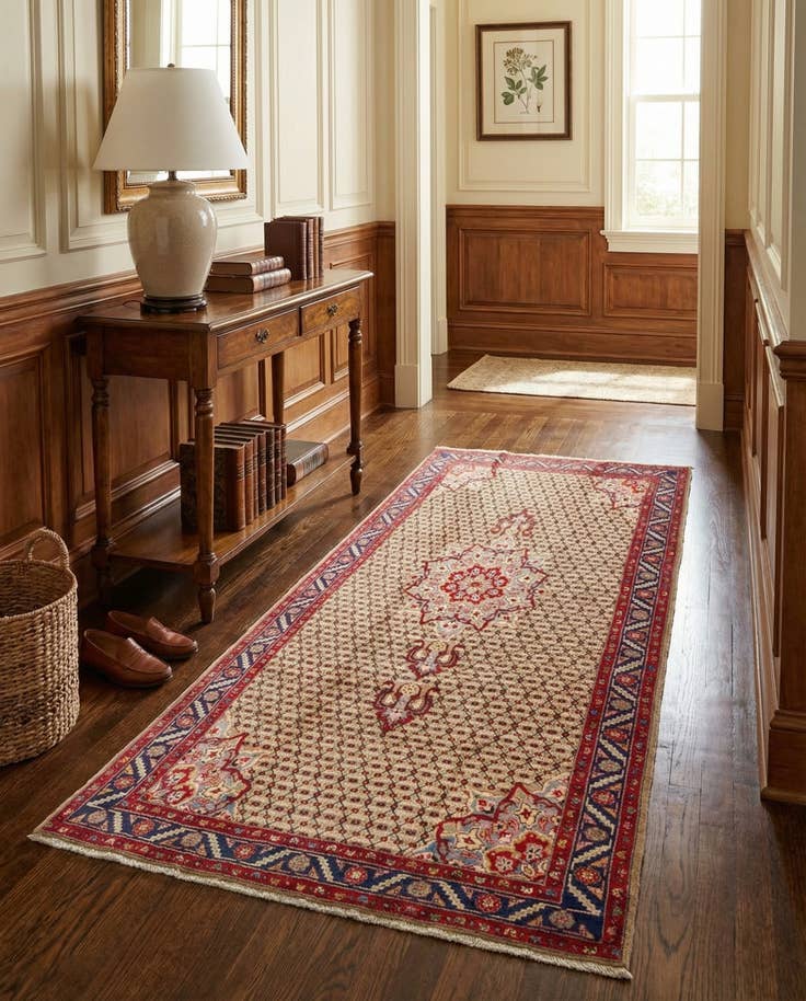 Detail image of 5' x 9' 6 Hand Knotted Songhor Persian Wool Runner Rug