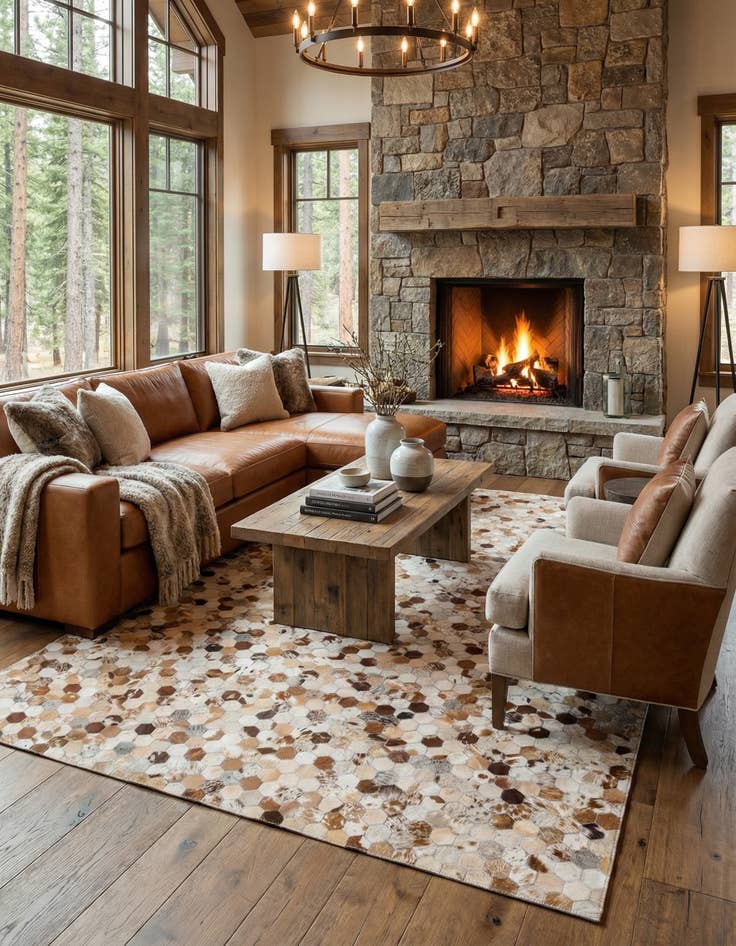 Detail image of 5' 1 x 8' Cowhide Rug