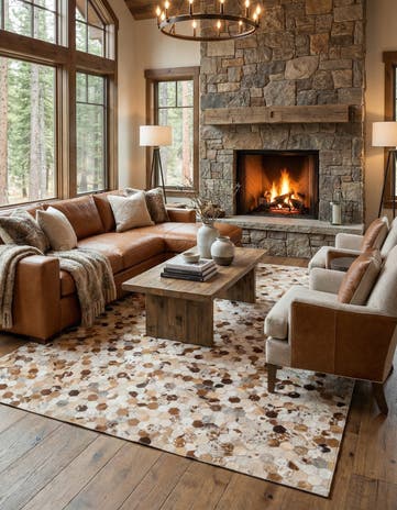 5' 1 x 8' Cowhide Rug