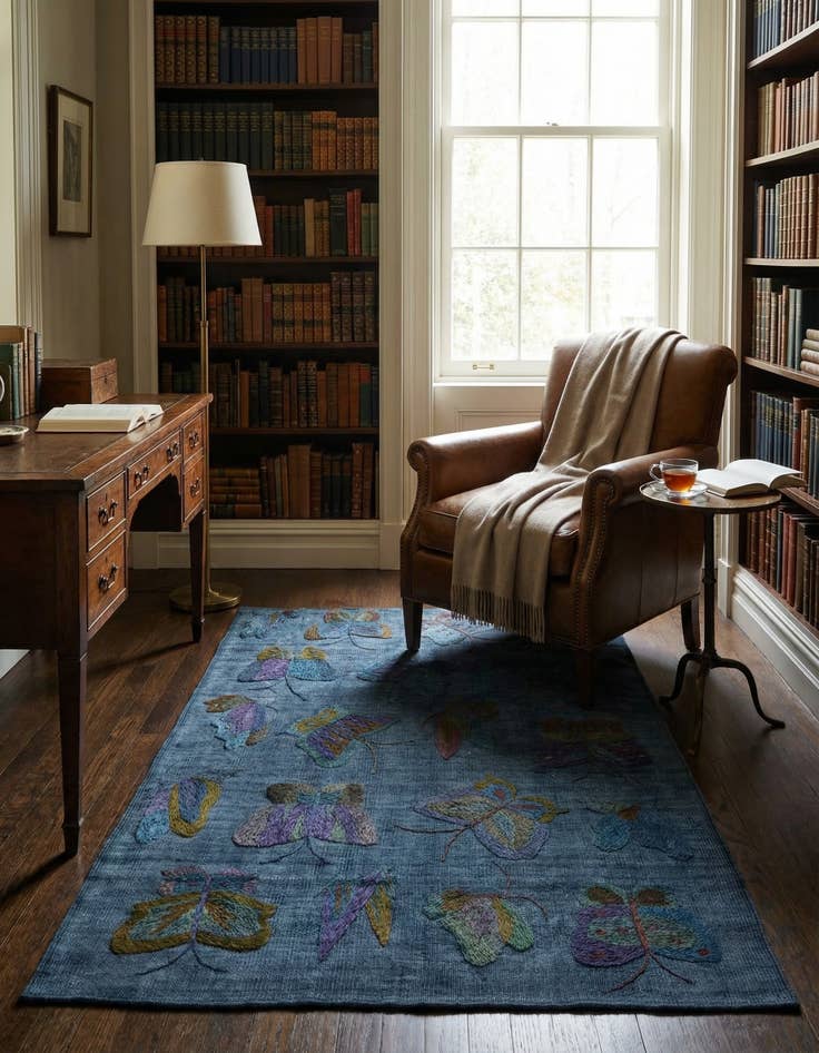 Detail image of 3' 5 x 4' 6  Hand Woven Kilim Suzani Wool Rug