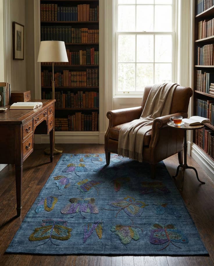 Detail image of 3' 5 x 4' 6 Hand Woven Kilim Suzani Wool Rug