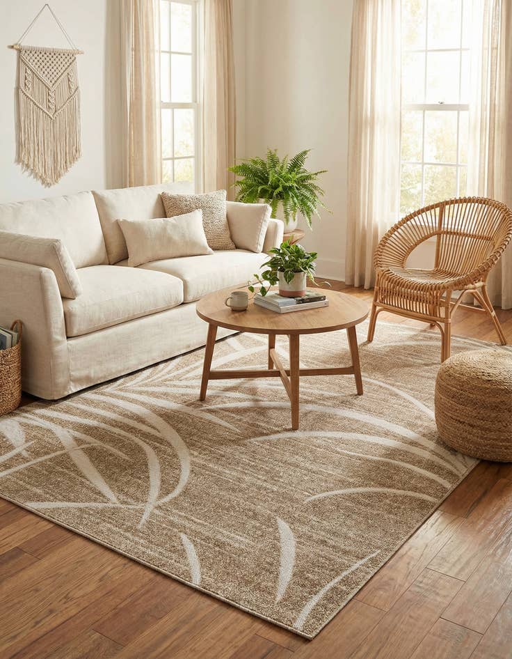 Detail image of 6' x 9'  Washable Botanical Indoor / Outdoor Rug