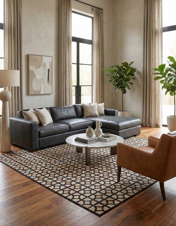 8' 1 x 10' Cowhide Leather Rug