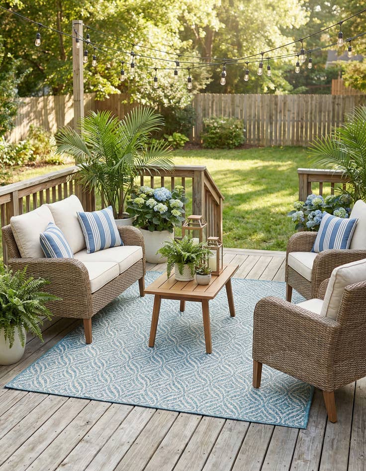 Detail image of  4' x 6'  Washable Lattice Indoor / Outdoor Rug