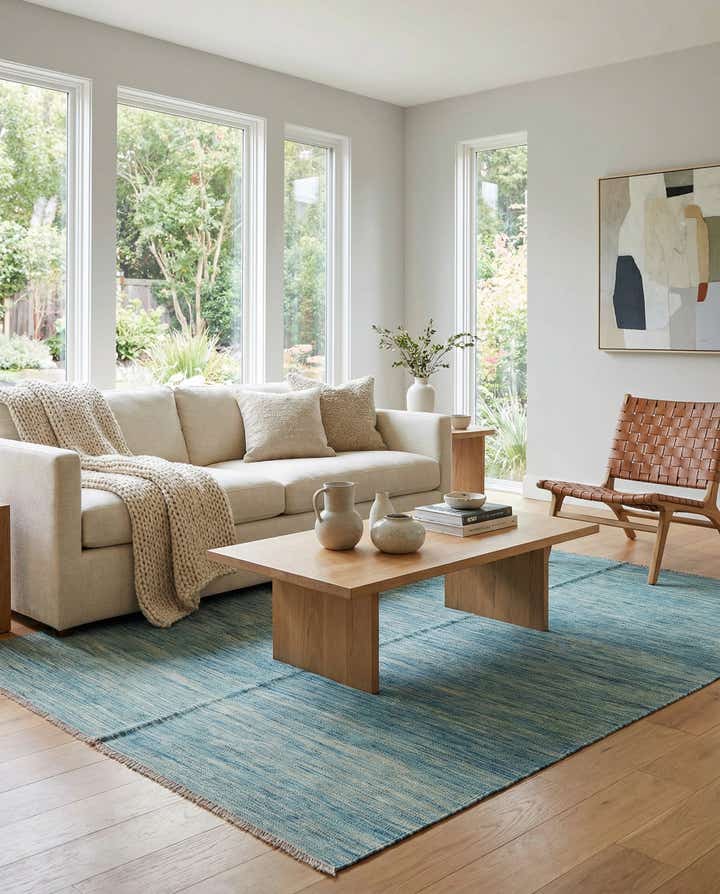 5' x 6' 8 Hand Woven Kilim Modern Wool Rug