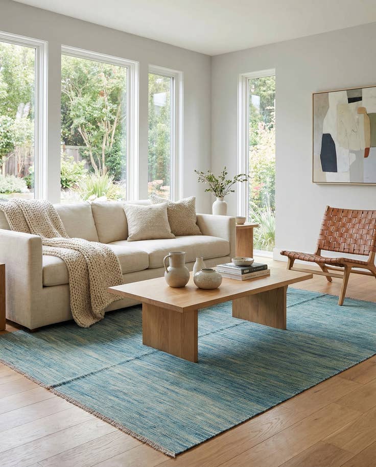 Detail image of 5' x 6' 8 Hand Woven Kilim Modern Wool Rug