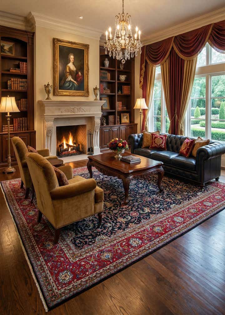 9' 9 x 13' 5 Hand Knotted Kashmir Persian Wool Rug