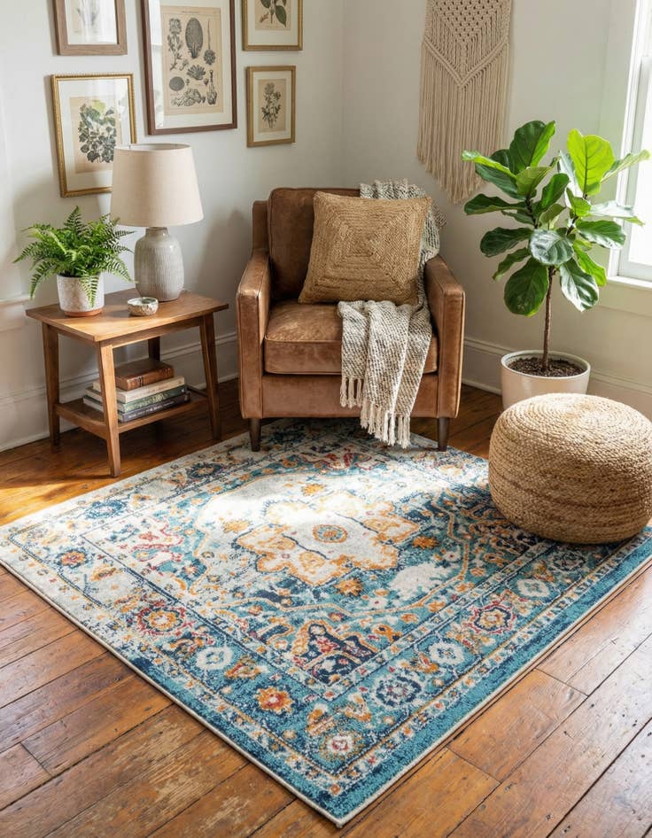 Detail image of  4' x 4' Madeline Vintage Square Rug