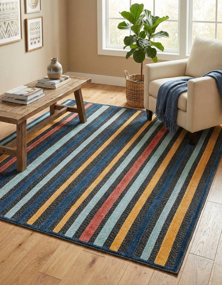 Detail image of 5' 3 x 5' 3  Washable Belize Indoor / Outdoor Square Rug