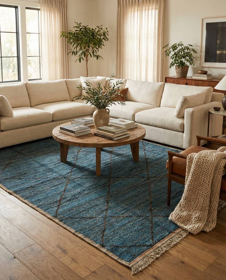 Detail image of 6' 4 x 9' 3 Hand Knotted Moroccan Wool Rug