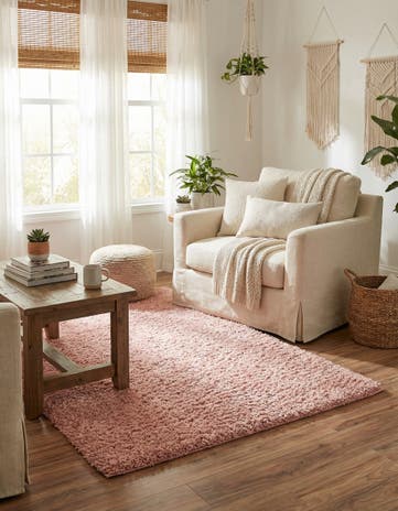 Pomegranate Red Jill Zarin Shaggy Chic Rug