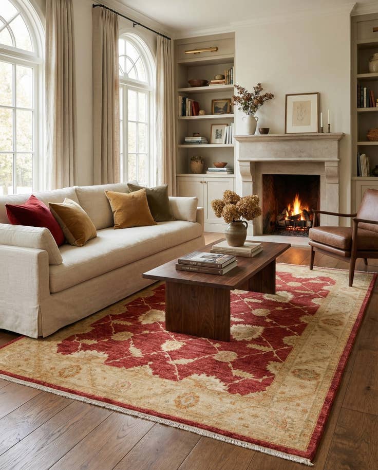 Detail image of 5' 8 x 7' 10 Hand Knotted Peshawar Ziegler Rug