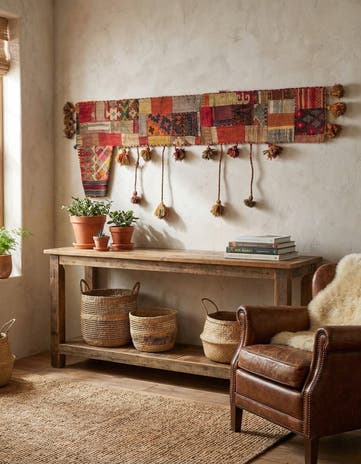 1' 7 x 4' 2 Hand Woven Wall Art Wool Rug
