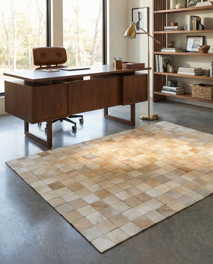 4' 11 x 7' 11 Cowhide Stocks Rug