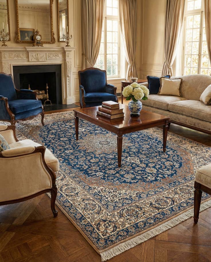 Detail image of 5' 7 x 7' 10 Hand Knotted Nain Rug