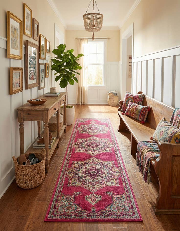 Detail image of  2' 7 x 10'  Washable Fleur Runner Rug