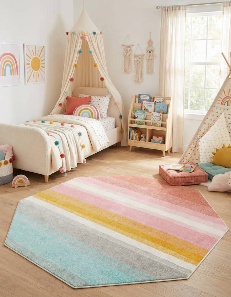 Detail image of 7' 10 x 7' 10 Whimsy Kids Octagon Rug
