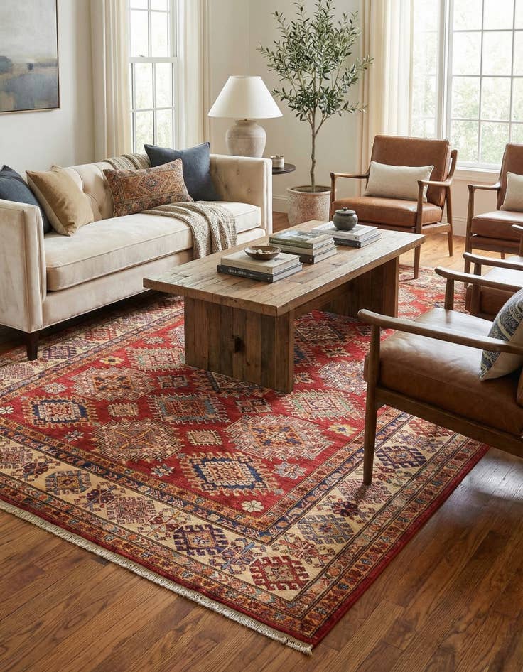 Detail image of 5' 11 x 8' 2  Hand Knotted Kazak Oriental Rug