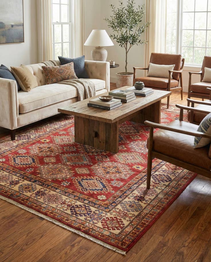 Detail image of 5' 11 x 8' 2 Hand Knotted Kazak Oriental Rug