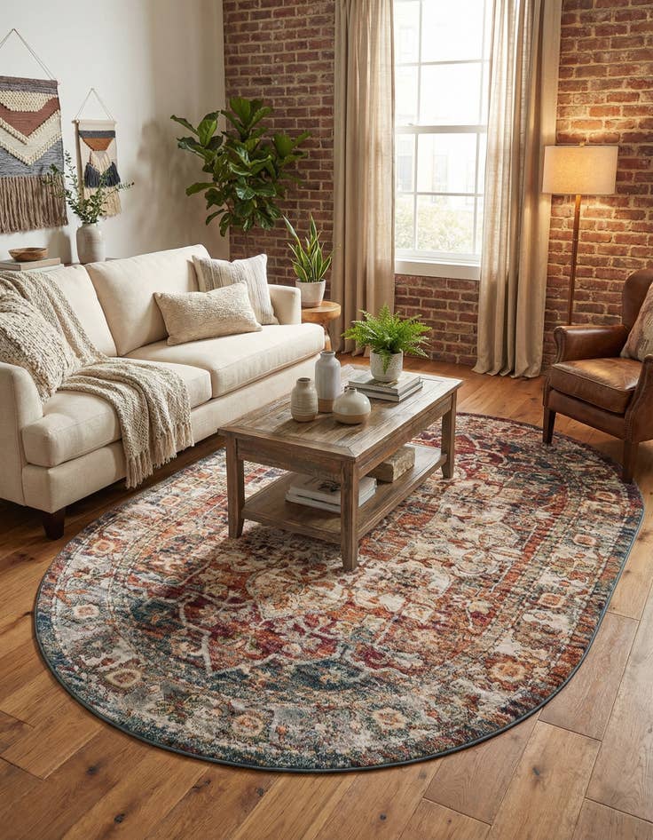 Detail image of 6' 1 x 9' Isabella Oval Rug